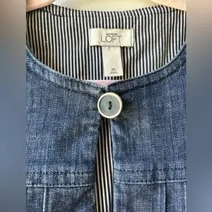 VESTE JEAN FEMME ANN TAYLOR LOFT TAILLE 2 - Denim Bleu, Occasion Très Bon état, Toutes Saisons